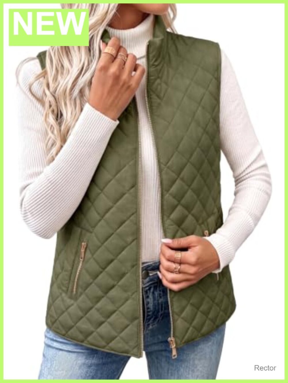 Quilted Puffer Vest Zip Up Lightweight Sleeveless Jacket